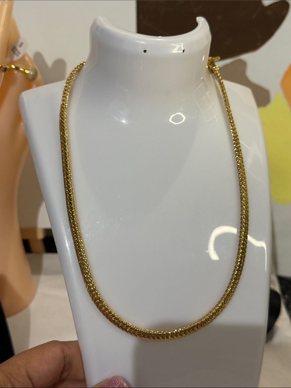 Flat chain 16 or 18inches gold plated double lock